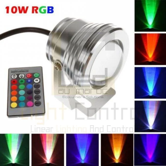 8-1 Projecteur Fontaine LED RGB 10W 12V