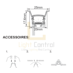 LED Profile aluminium Recessed REMOVAL PR098 - Image 4