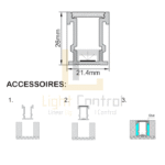 LED Profile aluminium Exposed FLOOR PR104 - Image 3