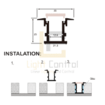 Profilé LED Aluminium De SOL ENCASTRE ETANCHE PC 35x25.3 CN-632A PL-PR062 – Image 3