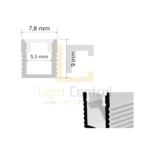 LED Profile Surface Aluminium PL-PR073 7.89mm - Image 2