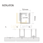 LED Profile Surface Aluminium PL-PR073 7.89mm - Image 3