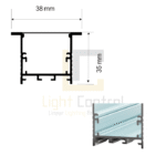 Profilé LED Aluminium ENCASTRER 35x35mm 3m PL-PR109 – Image 2