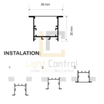 Profilé LED Aluminium ENCASTRER 35x35mm 3m PL-PR109 – Image 4