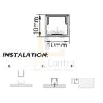 LED Profile aluminium Exposed PR039 - Image 3