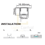 LED Profile aluminium Recessed PR040 - Image 4