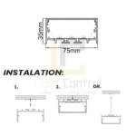 LED Profile aluminium Recessed PR049 - Image 3