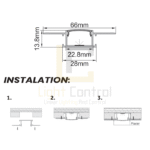 Profilé LED aluminium encastrable PR055 – Image 4