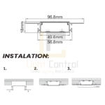 LED Profile aluminium Recessed PR056 - Image 3