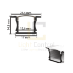 LED Profile Aluminium Recessed PR061 Black - Image 2