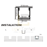 Profilé LED Aluminium Encastrable PR068 – Image 2
