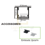 Profilé LED Aluminium Encastrable PR068 – Image 3