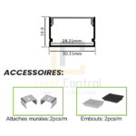 LED Profile Aluminium Exposed PR069 Black - Image 2