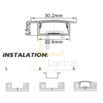LED Profile aluminium Recessed PR079 - Image 3