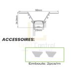 LED Profile aluminium PLASTER RETRAIT White PR102 - Image 3